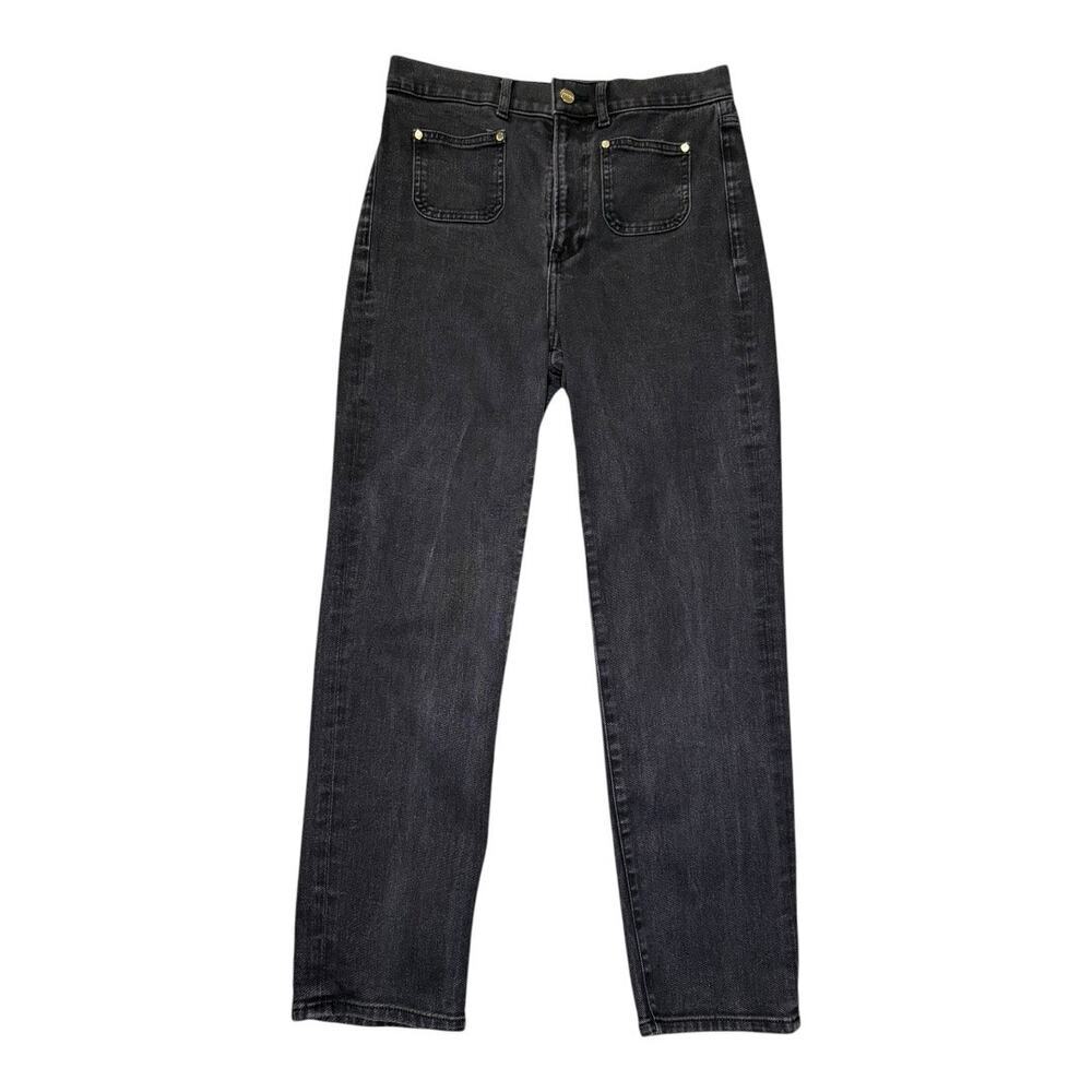 Express‎ Women's Slim Super High Rise Jeans Black Size 6 Dark Wash